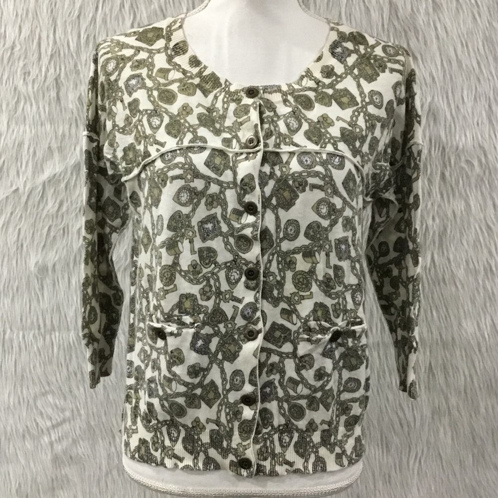 Anthropologie Charlie and robin women’s jewelry cardigan sweater size me…